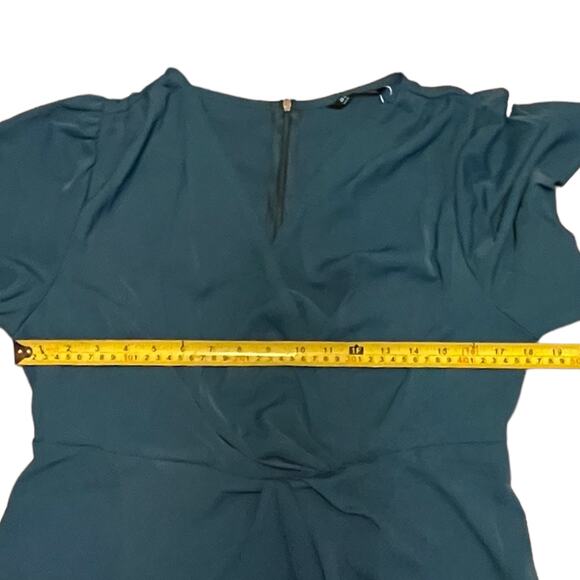 Bloomchic V Neck Faux Wrap Blue Dress Size 10 - Picture 4 of 5